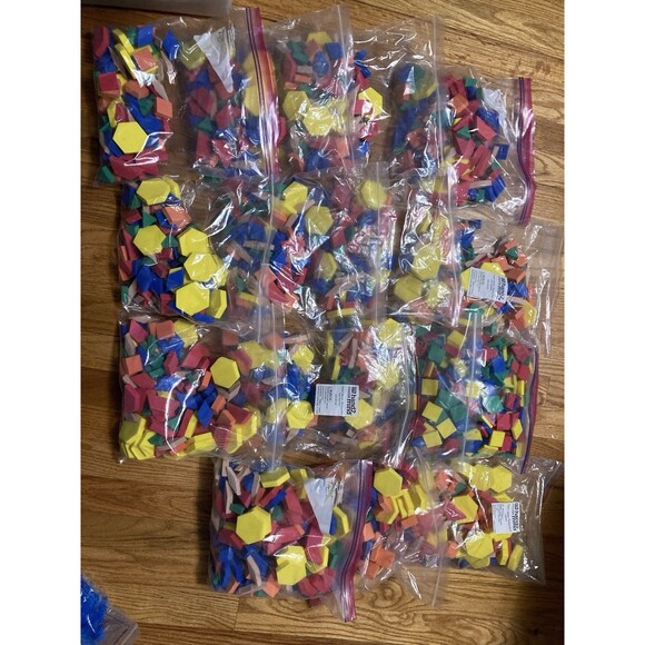 Geometric Pattern Blocks Foam Learning Shapes Manipulatives ETA HAND 2 Mind - Picture 2 of 3